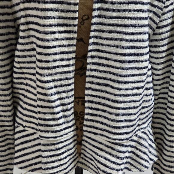 LOFT Striped Peplum Cotton Blend Blazer Women's Size XL - Picture 7 of 9